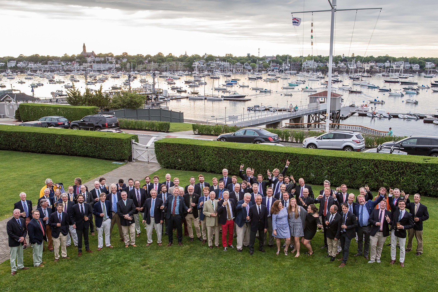 The fleet dresses up and smiles for the camera at the Eastern Yacht Club before the final awards dinner.